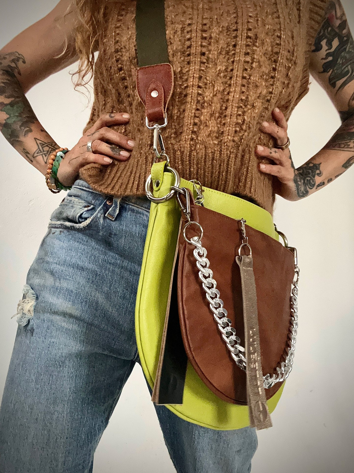 Dúo Bag Lime and brown