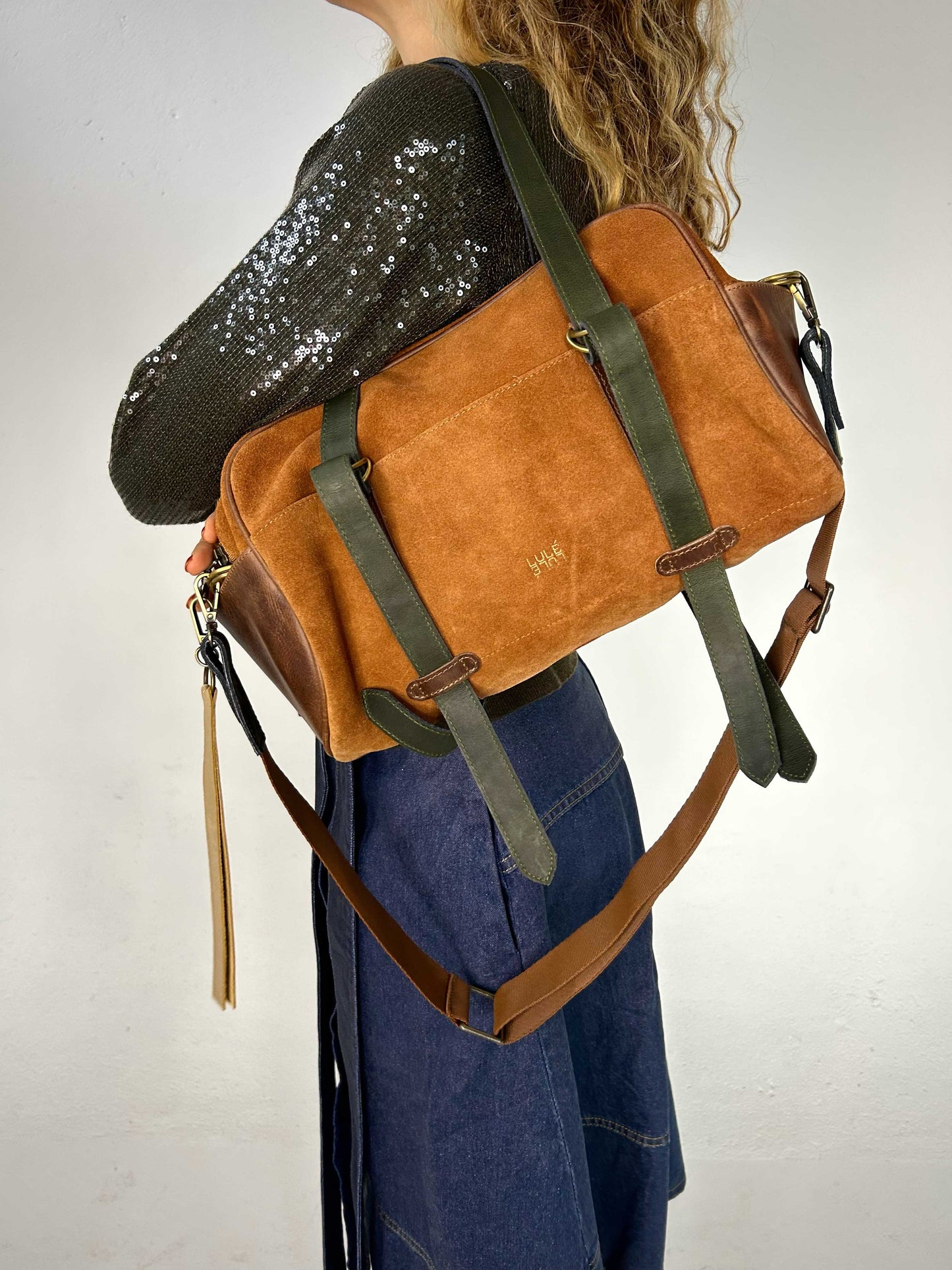Lulé Bag Medium Café y Ambar
