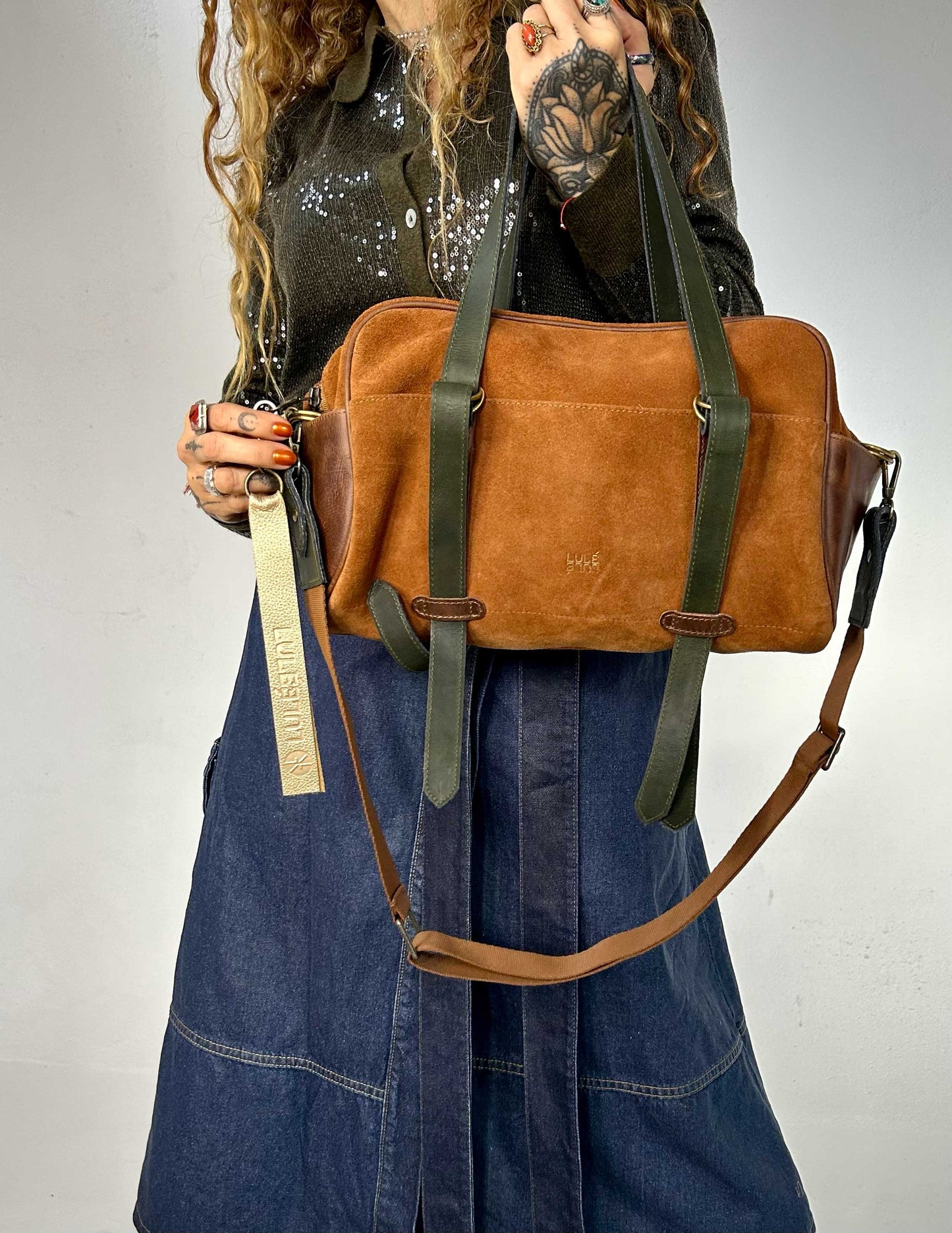 Lulé Bag Medium Café y Ambar