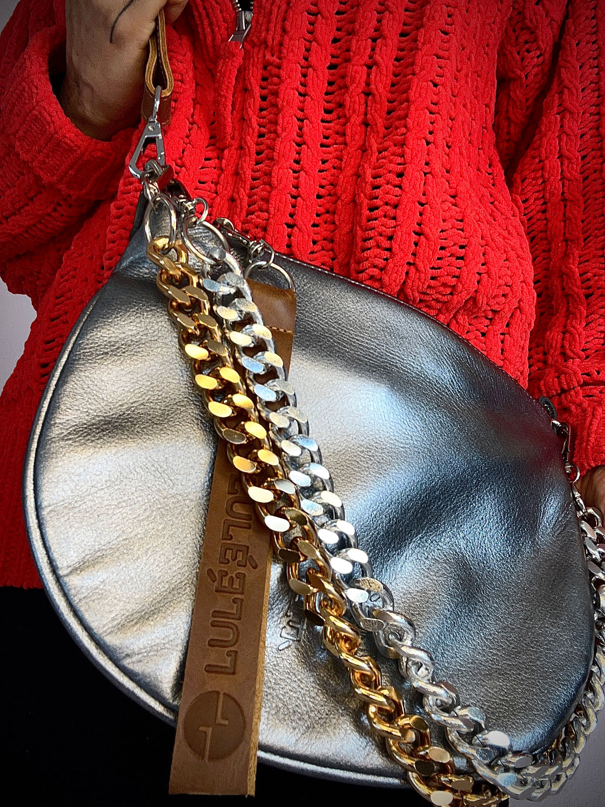 Duo Bag Black and Dark Silver
