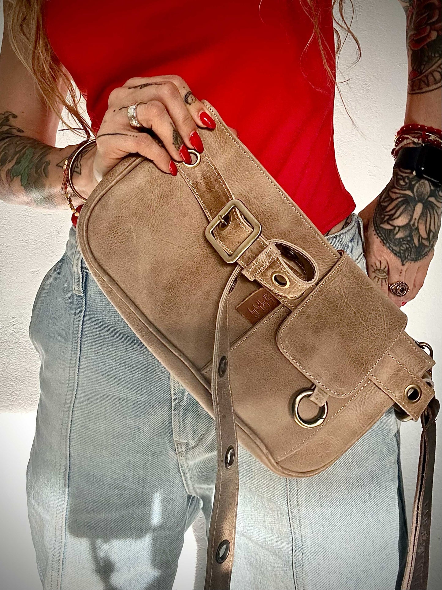 La Roma Bag Taupe Mini