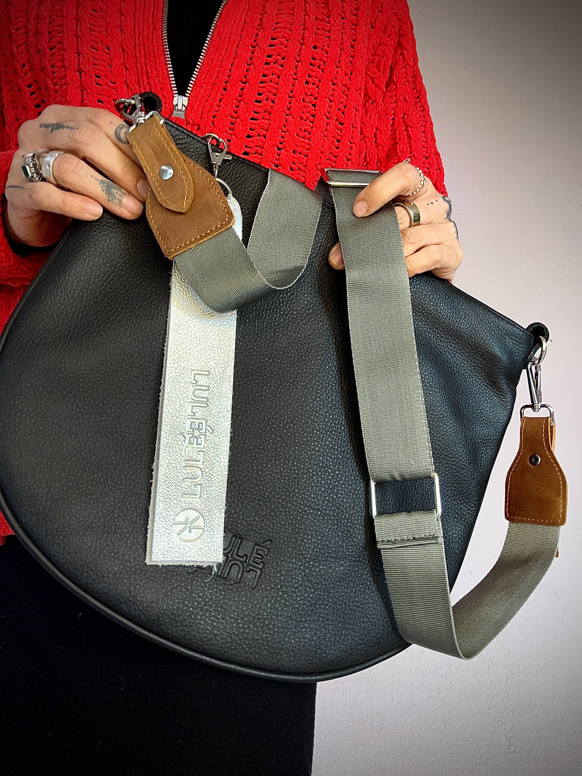 Duo Bag Black and Dark Silver