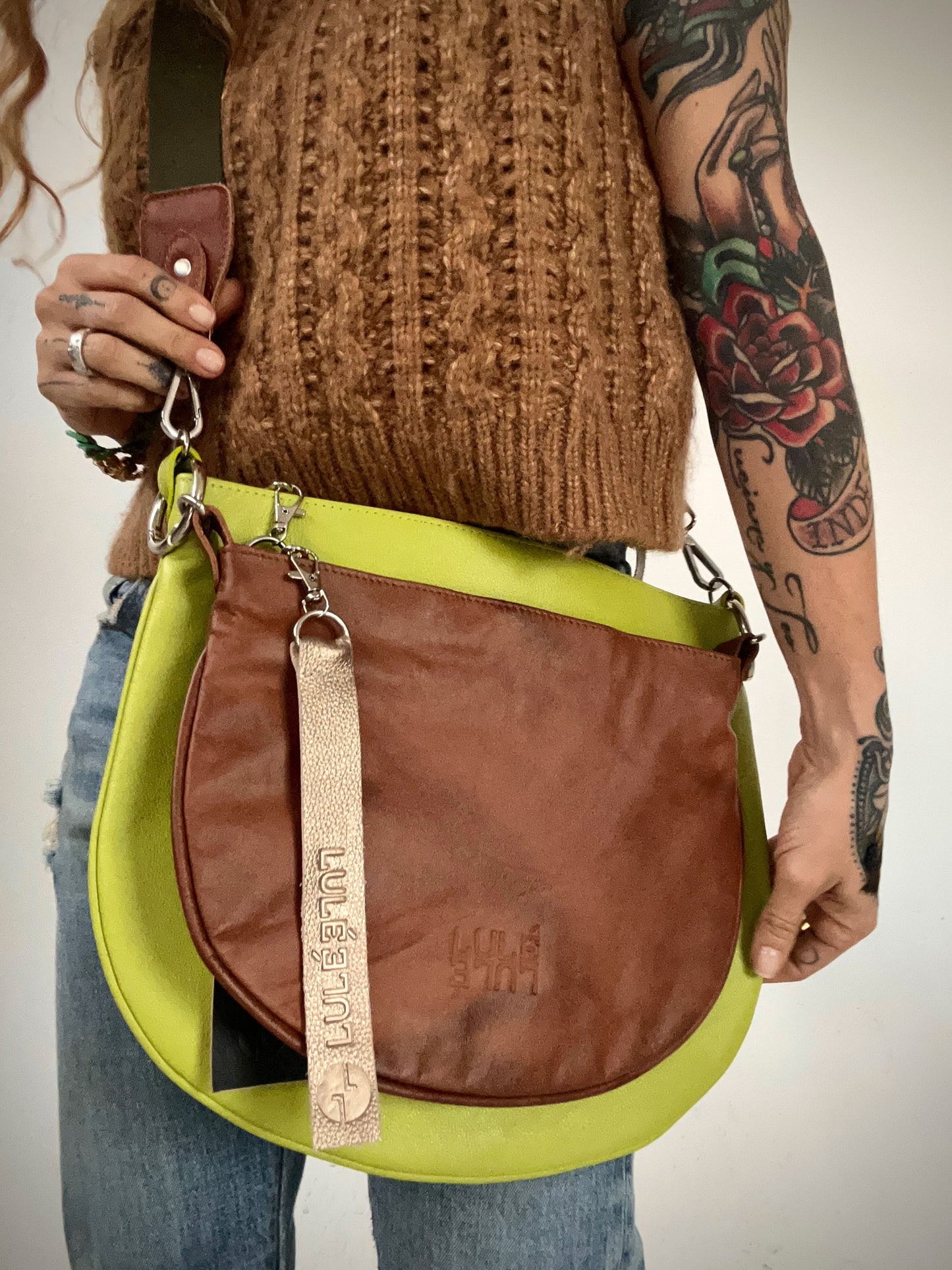 Dúo Bag Lime and brown
