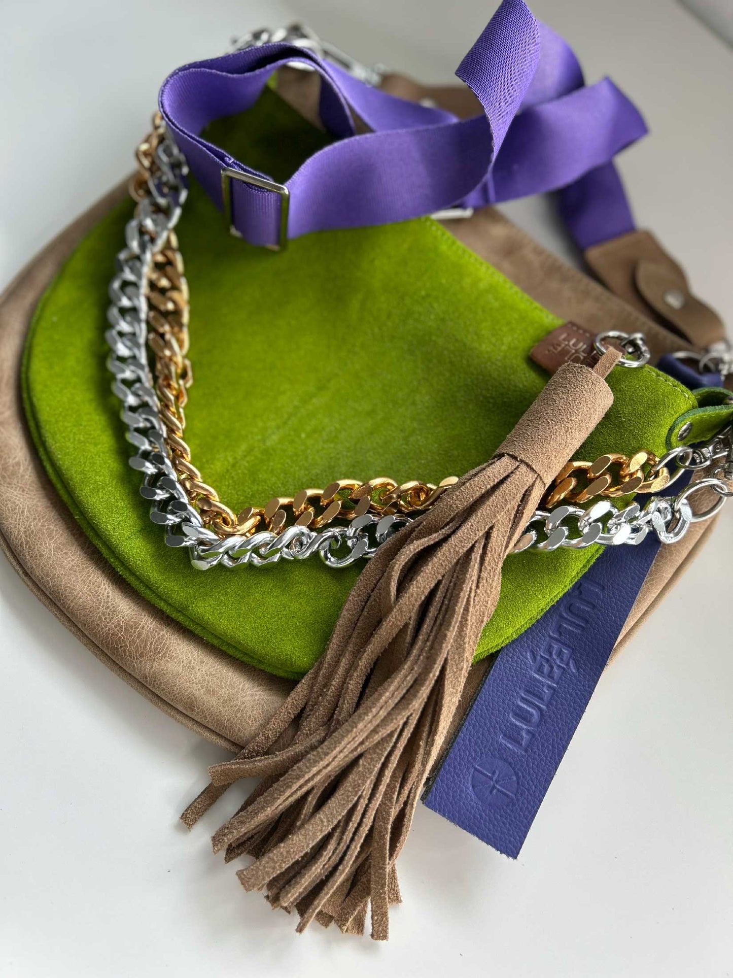 Dúo Bag Taupe and Green