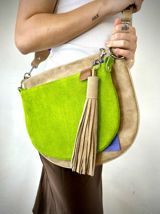 Dúo Bag Taupe and Green
