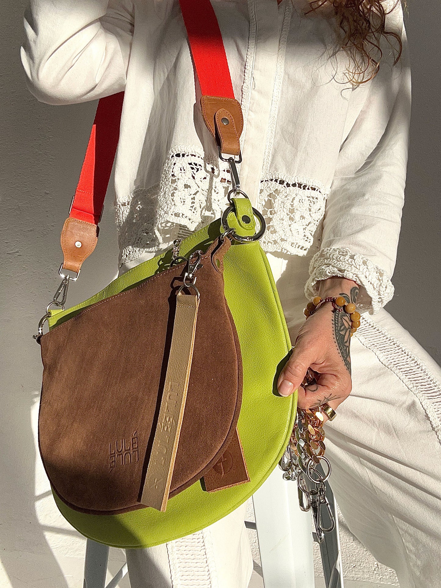 Dúo Bag Lime and brown