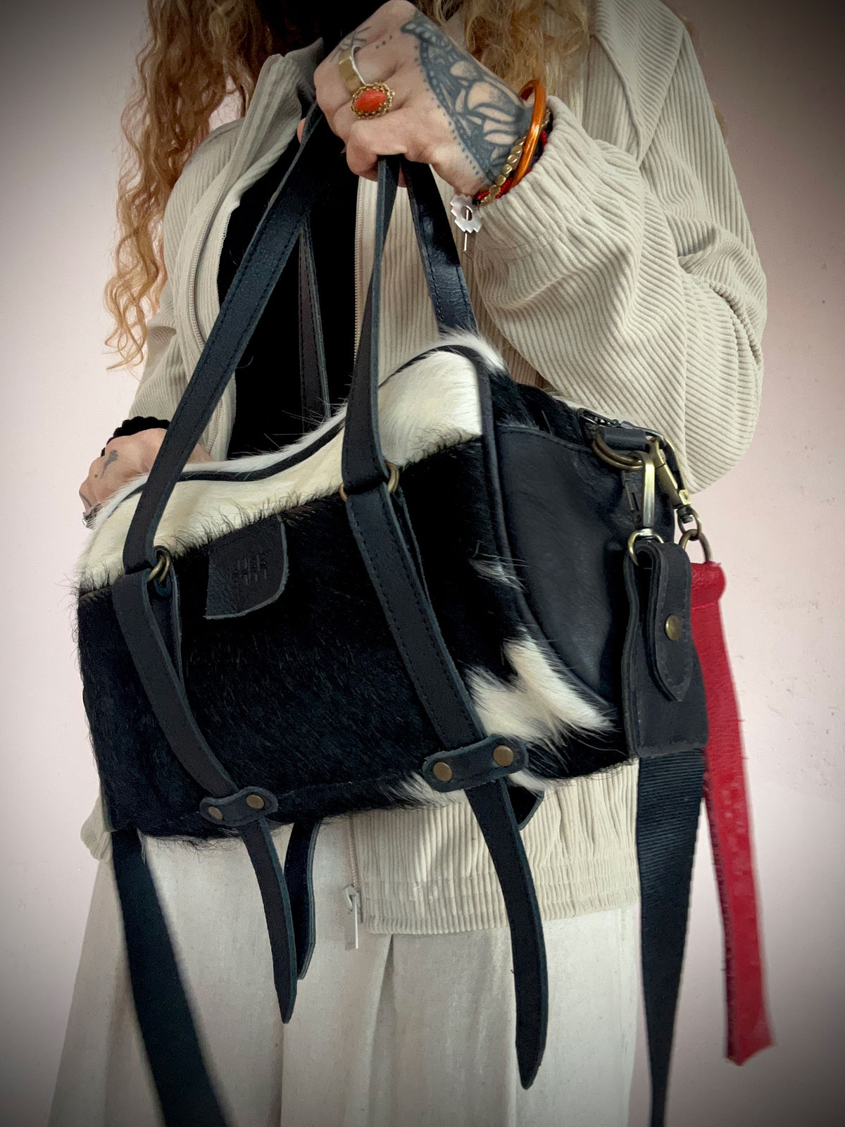 Lulé Bag "hair-on cowhide" B&W ( Small )