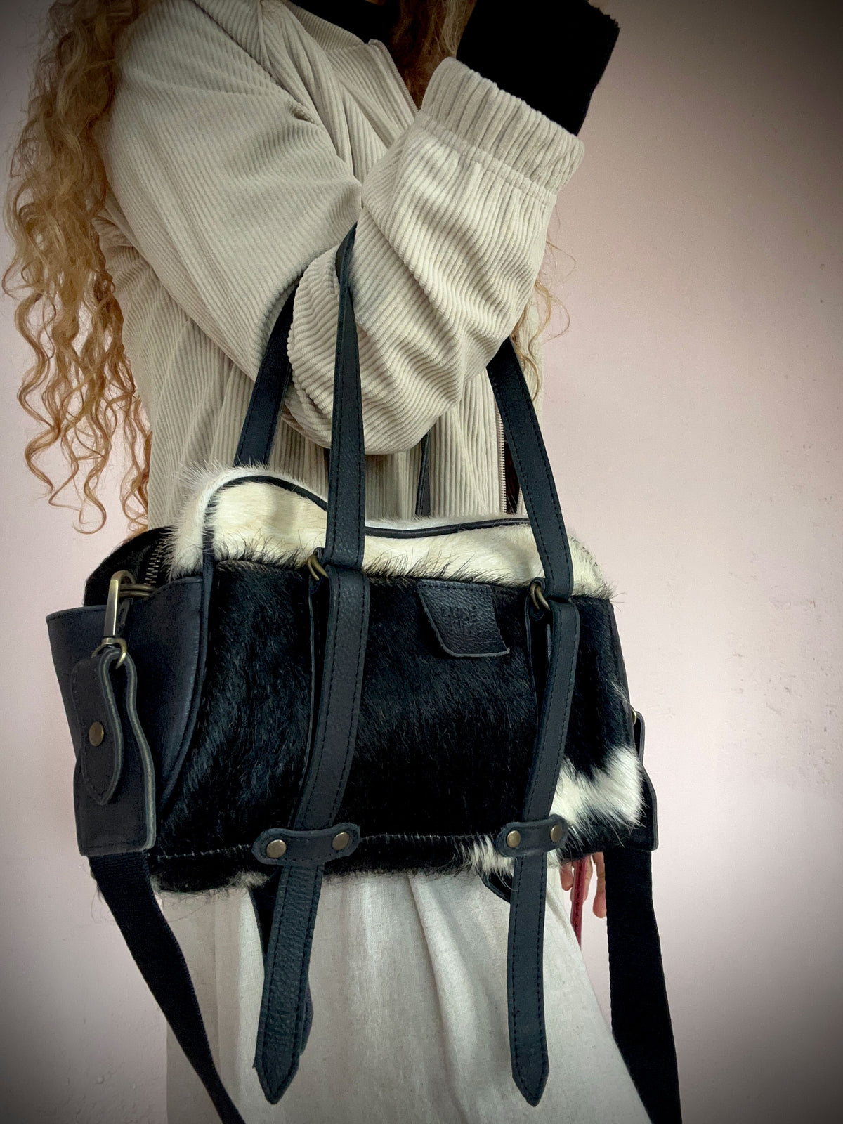 Lulé Bag "hair-on cowhide" B&W ( Small )