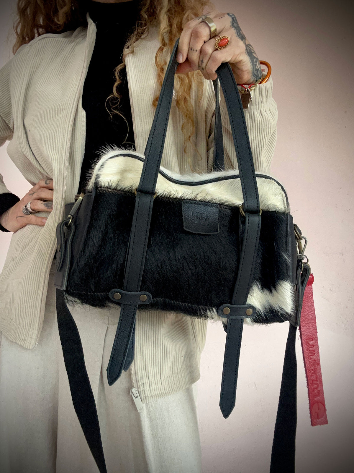 Lulé Bag "hair-on cowhide" B&W ( Small )