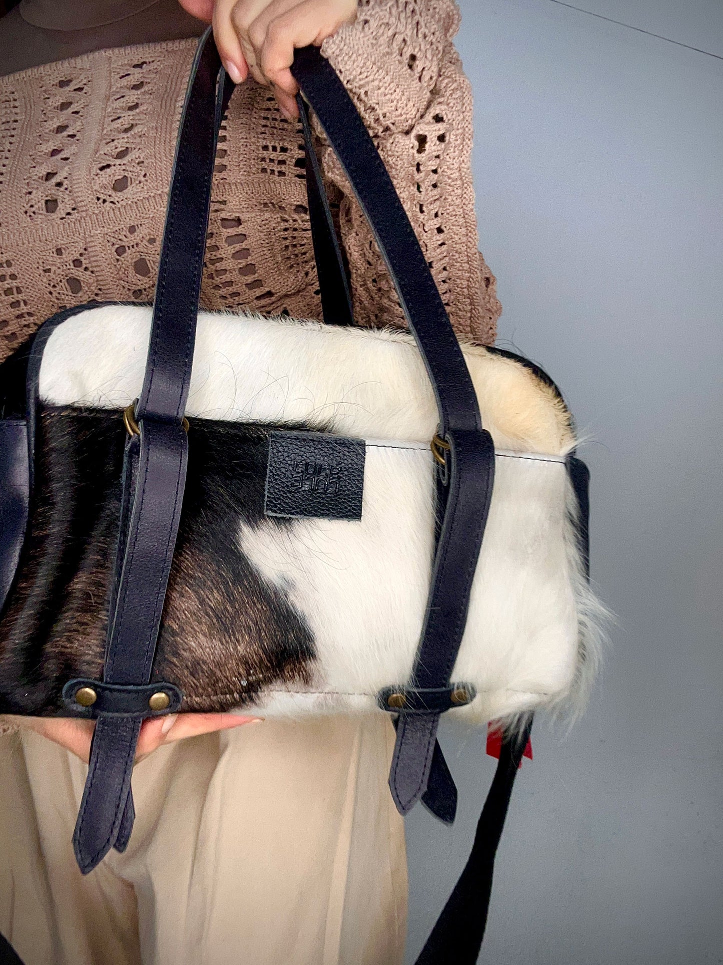 Lulé Bag "hair-on cowhide" B&W ( Small )