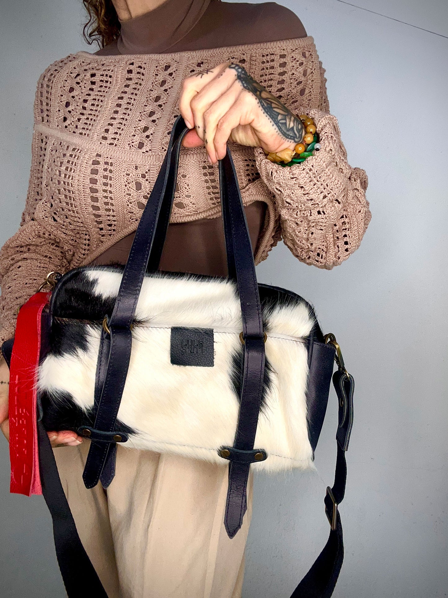 Lulé Bag "hair-on cowhide" B&W ( Small )