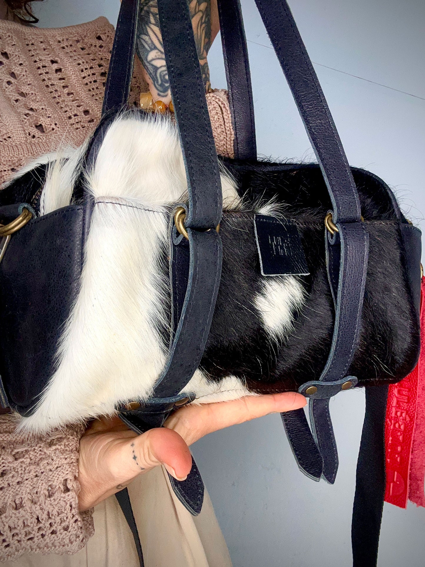 Lulé Bag "hair-on cowhide" B&W ( Small )