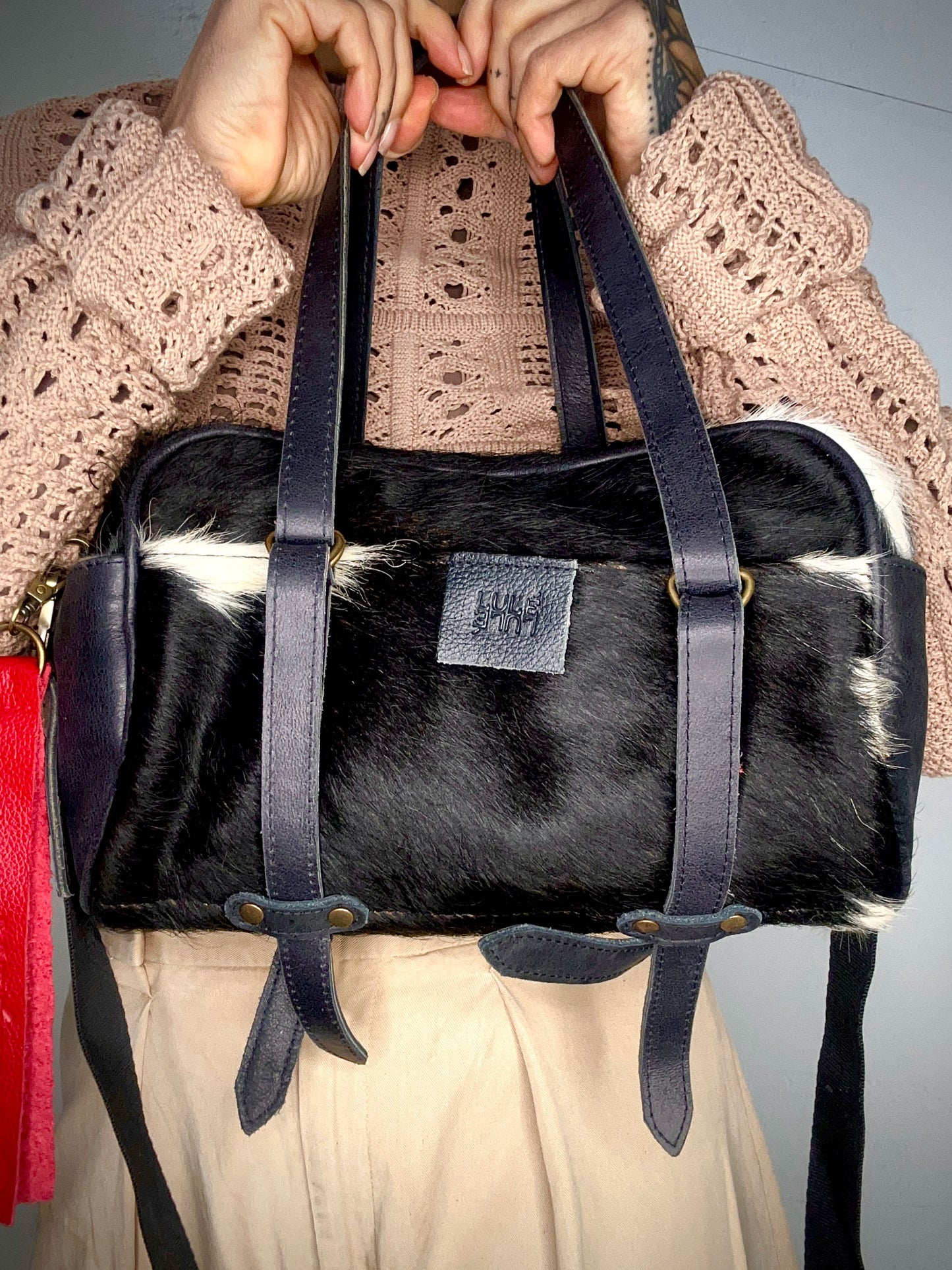 Lulé Bag "hair-on cowhide" B&W ( Small )