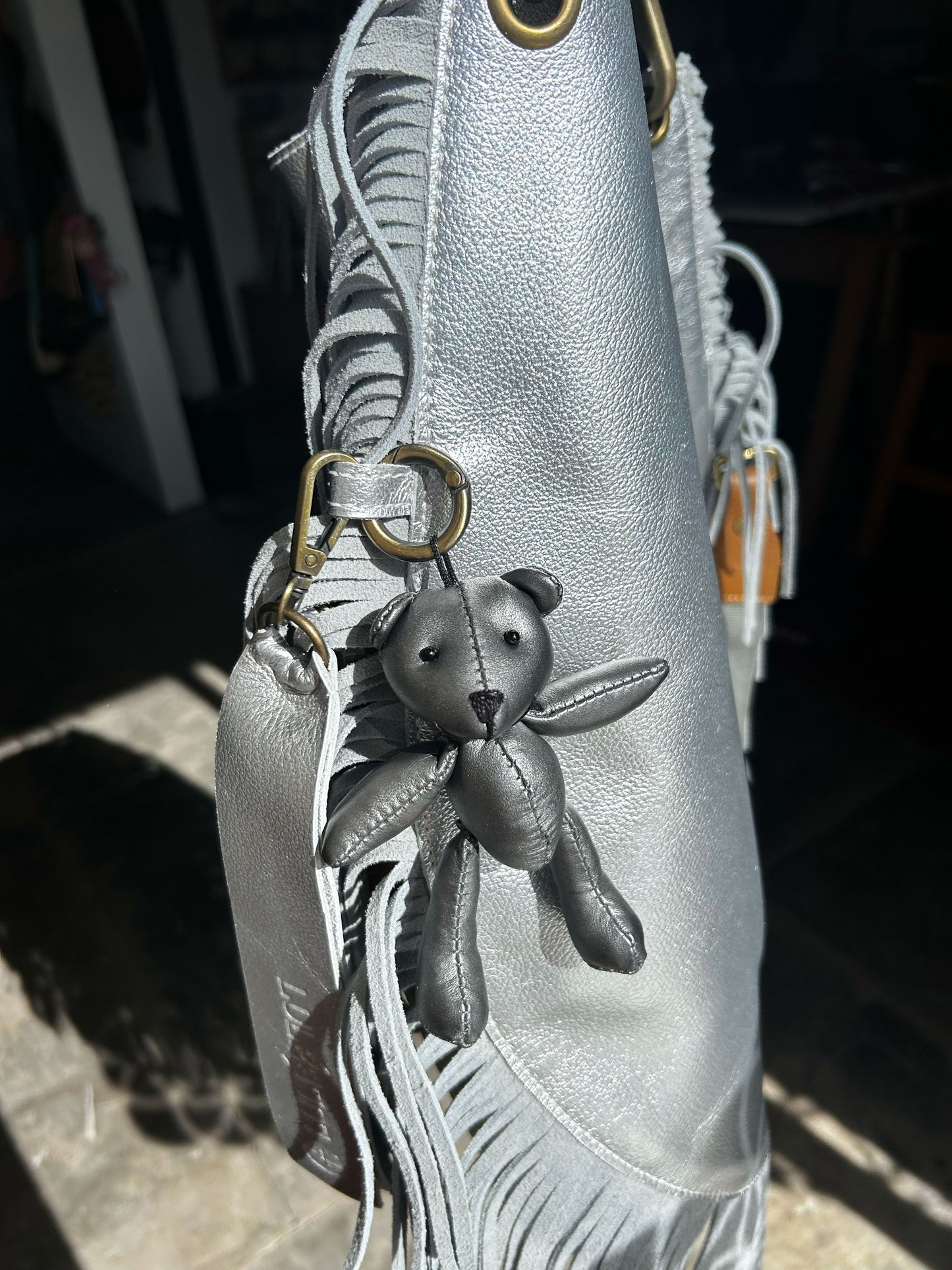 Oba Oba Bear Charm Dark Silver