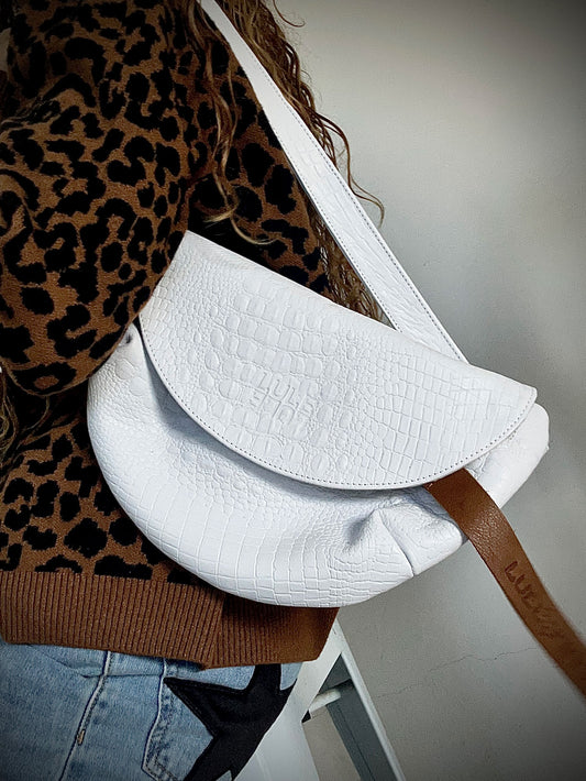 Reptilia Bag XL White Croco