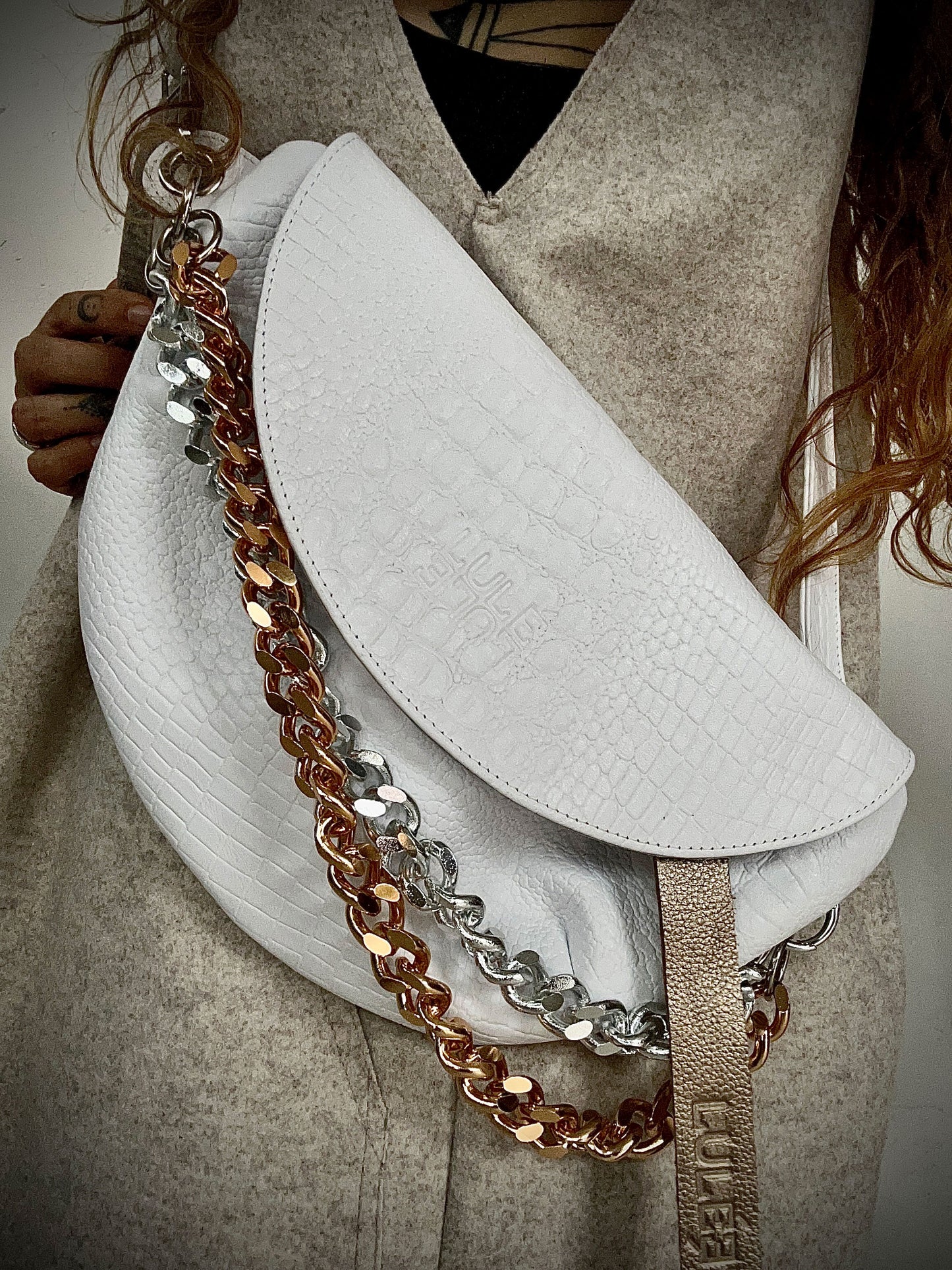 Reptilia Bag XL White Croco
