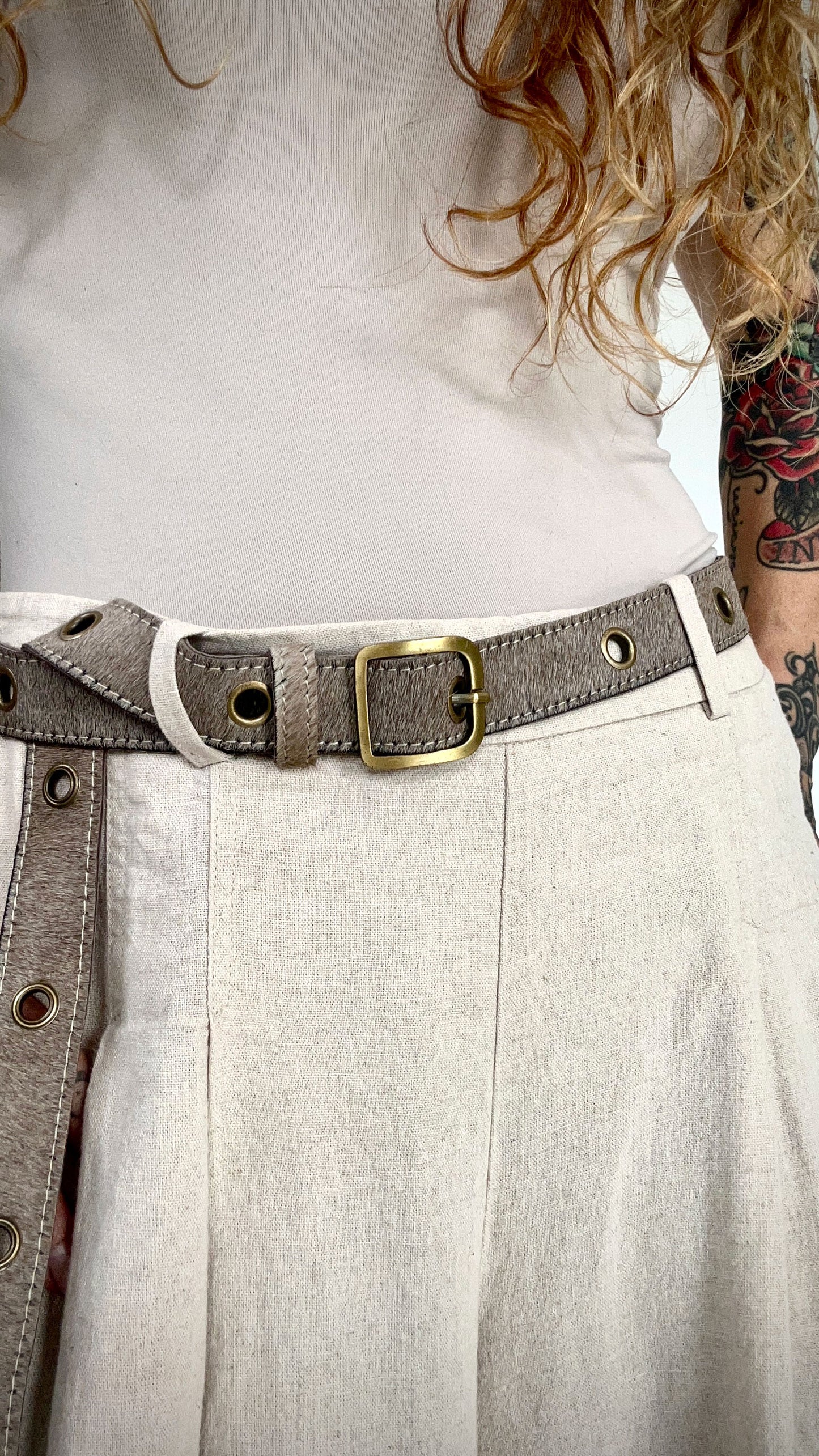 La Roma Bag Mini "Hair-calf" Taupe